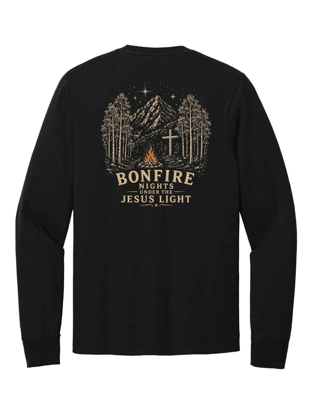 Bonfire Nights Under the Jesus Light Long Sleeve Shirt